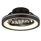 Schwarze moderne Deckenventilator Kunststoff, Lenard, 40W, warm- bis kaltweiß einstellbare LED, mit Fernbedienung