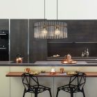 Schwarze Pendelleuchte Rauchglas, Genelva