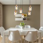 Schwarze Pendelleuchte Rauchglas, Abelon