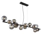 Schwarze Pendelleuchte Esszimmer Rauchglas, Melinda