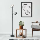 Schwarze Stehlampe mit Ventilator, Raimond, 20W, warm- bis kaltweiß einstellbare LED, mit Touch-Dimmer