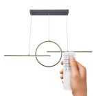 Anthrazit design Pendelleuchte Metall, Wieger, 50W, warm- bis kaltweiß einstellbare LED, mit Fernbedienung