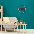 Schwarze design Wandleuchte mit Uhr, Sybe, 12W, 3000K LED