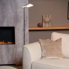 Schwarze Leselampe Stehlampe Modern, Aaron, 12W, 2700K LED, mit Touch-Dimmer