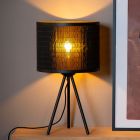 Bambus Tischleuchte Schwarz, Tagalog, mit Schalter