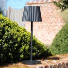 Schwarze Außen Tischleuchte Landhaus, Justine, 2W, 2700K LED, IP54, mit Touch-Dimmer