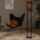 Schwarze Stehlampe Landhaus, Herman, mit Schalter