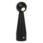 Schwarze aufladbare Tischlampe Modern, Ipsos, 3W, dim to warm LED, mit Touch-Dimmer