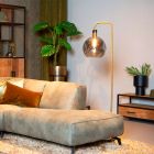 Graue Stehlampe Vintage, Julius, mit Schalter