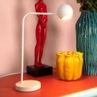 Weiße aufladbare Tischlampe Modern, Comet, 3W, 2700K LED, mit Touch-Dimmer