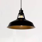 Schwarze Pendelleuchte Industrial, Brassy