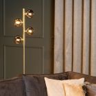 Goldene Stehlampe Retro, Tycho, mit Schalter