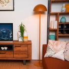 Gelbe Stehlampe Modern, Siemon, mit Schalter