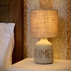 Keramik Tischleuchte Grau, Cosby, mit Schalter