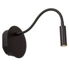 Schwarze Bettlampe Modern, Jolijn, 2W, 3000K LED, mit Schalter
