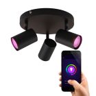 Moderne Smart Deckenleuchte Schwarz, Elena, 13,5W, RGBW