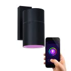 Moderne Smart Außenleuchte Schwarz, Pedro, IP44, 4,5W, RGBW
