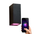 Moderne Smart Außenleuchte Schwarz, Corella, IP44, 9W, RGBW