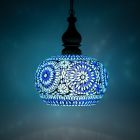 Orientalische Pendelleuchte Blau, Soukaina