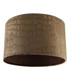 30 cm Samt Lampenschirm Braun Kroko Stoff, Emilius