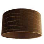 40 cm Samt Lampenschirm Braun Kroko Stoff, Emilius