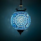 Blaue Mosaik Pendelleuchte Orientalisch, Aziza