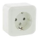 Exin Exo-Buchse, oberflächenmontiert, einzeln, Schuko-Erde, polarweiß