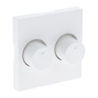 Q-Link S-Line Zentralplatte mit Knopf Duodimmer, Polarweiß