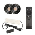 2 schwenkbare Einbaustrahler Terrassenüberdachung Rona, IP44, mit Anschlussset und Fernbedienung, Schwarz