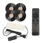 4 schwenkbare Einbaustrahler Terrassenüberdachung Rona, IP44, mit Anschlussset und Fernbedienung, Schwarz