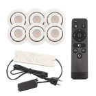 6 schwenkbare Einbaustrahler Terrassenüberdachung Rona, IP44, mit Anschlussset und Fernbedienung, Weiß