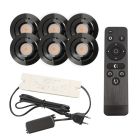 6 schwenkbare Einbaustrahler Terrassenüberdachung Rona, IP44, mit Anschlussset und Fernbedienung, Schwarz