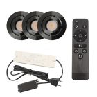 3 schwenkbare Einbaustrahler Terrassenüberdachung Rona, IP44, mit Anschlussset und Fernbedienung, Schwarz