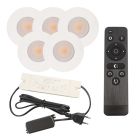 5 weiße Einbaustrahler Terrassenüberdachung Dico, IP65, inkl. Anschlussset und Fernbedienung