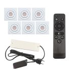 6 schwenkbare Einbaustrahler Terrassenüberdachung Rona eckig, IP44, mit Anschlussset und Fernbedienung, Weiß