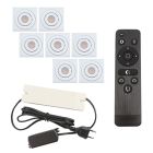 7 schwenkbare Einbaustrahler Terrassenüberdachung Rona eckig, IP44, mit Anschlussset und Fernbedienung, Weiß