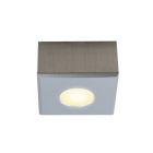 Eckige chrom Aufbaustrahler Terrassenüberdachung Fredo, IP44, dimbar