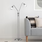 Nickel Stehlampe Modern, Benita, mit Schalter