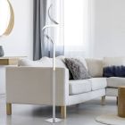 Nickel Stehlampe Modern, Aby, 11W, 3000K LED, mit Touch-Dimmer