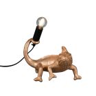 Goldene Tischleuchte Kunststoff, Chameleon