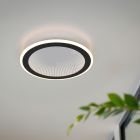 Schwarze Deckenleuchte Modern, Gunda, 21,5W, warm- bis kaltweiß einstellbare LED, mit Fernbedienung