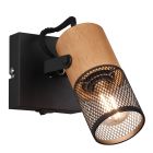 Schwarze Wandstrahler Vintage, Jessica, mit Schalter