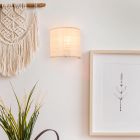 Creme Wandleuchte Landhaus, Peder, mit Schalter