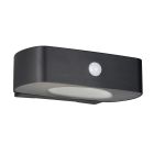 Schwarze Solar Außen Wandleuchte Modern, Pytsje, 6W, 4000K LED, IP44, mit Schalter