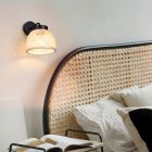 Rattan Wandleuchte Braun, Laut, mit Schalter