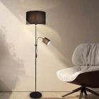 Schwarze Leselampe Stehlampe Modern, Edina, mit Schalter