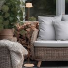 Braune aufladbare Stehlampe Modern, Reshma, 1,5W, 3000K LED, IP44, mit Touch-Dimmer
