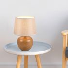 Keramik Tischleuchte Beige, Yet, mit Schalter
