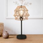 Braune Tischleuchte Landhaus, Liduina, mit Schalter