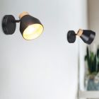 Schwarze Wandstrahler Modern, Riette, mit Schalter